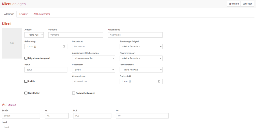 Klient oder Projekt anlegen in BEWO-Online
