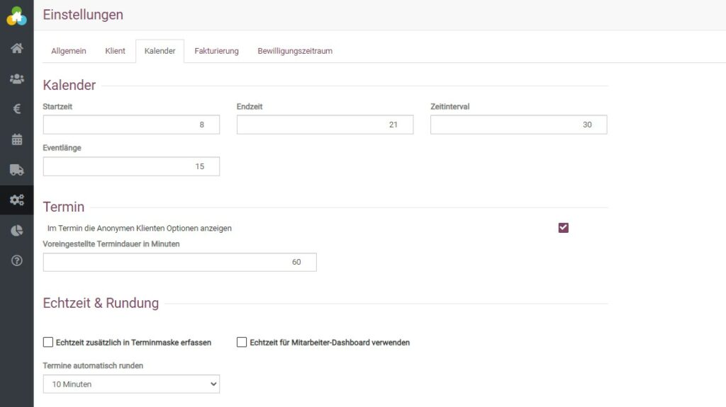 Individuelle Einstellungen vornehmen in BEWO-Online