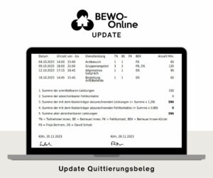 Quittierungsbeleg mit mehreren Betreuer:innen in somedo