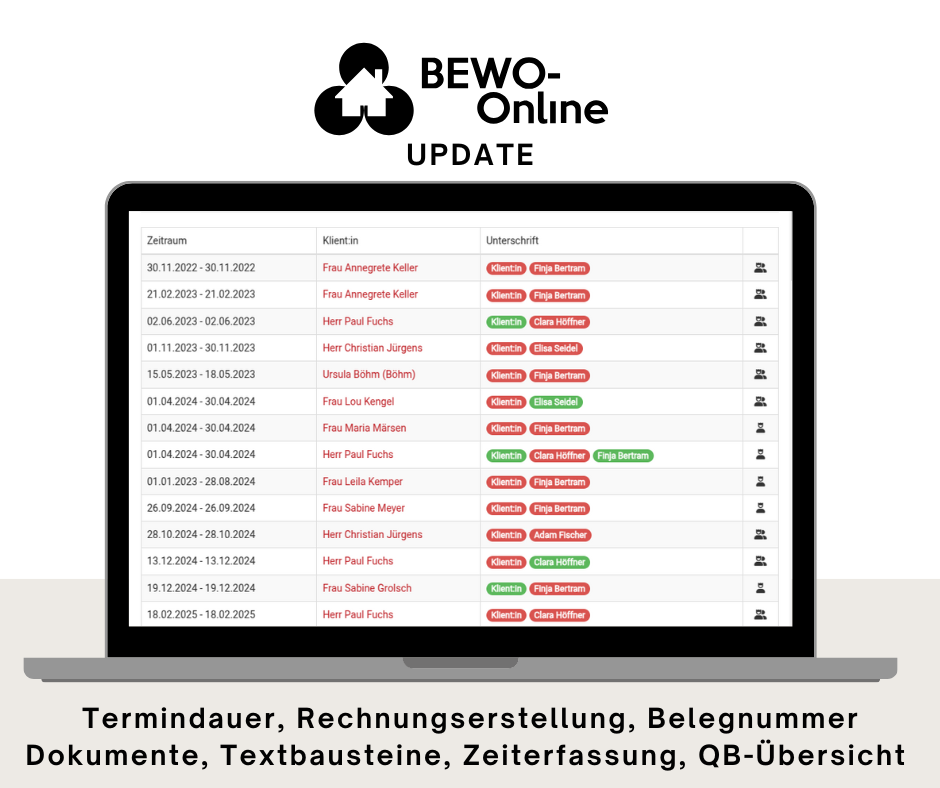 Software-Update BEWO-Online Februar 2025