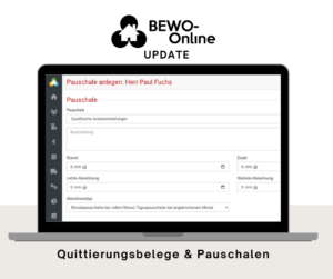 Softwareupdate Quittierungsbelege und Pauschalen BEWO-Online