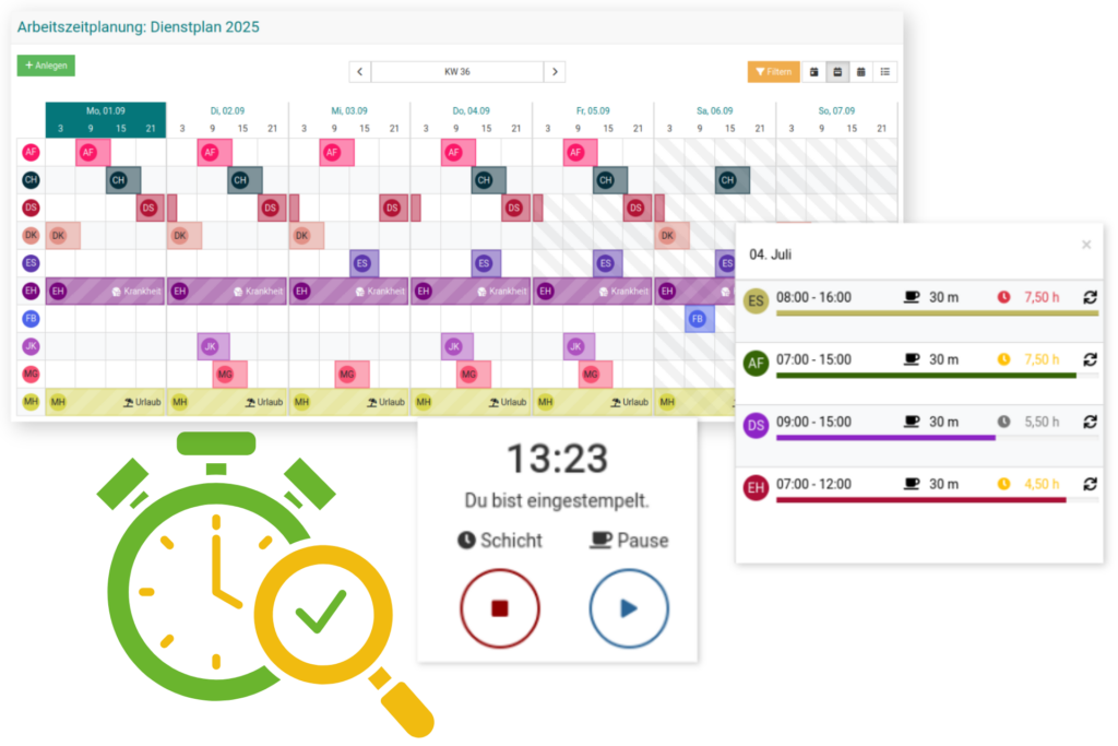 Dienstplanung und Zeiterfassung bei somedo.