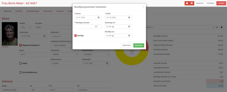 Einen Bewilligungszeitraum in somedo anlegen