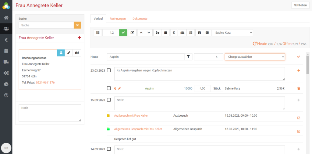 Medikantenabgabe im Klientenverlauf von somedo