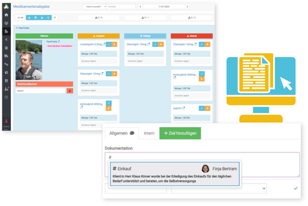 Digitale Dokumentation und Medikamentenmanagement in somedo.
