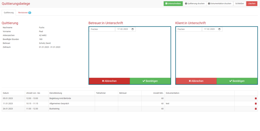 Digital unterschreiben in somedo